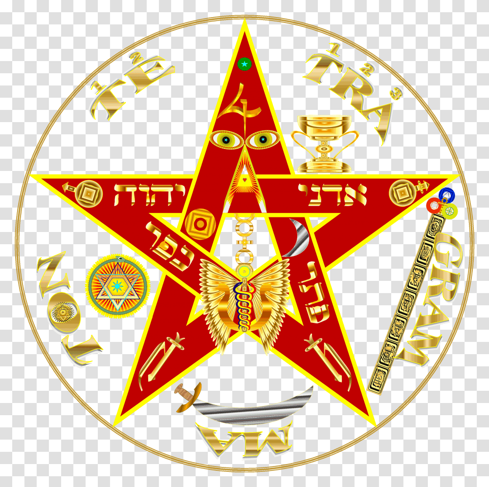 This Mystical And Esoteric Pentgram Tetragramaton A Color, Star Symbol, Emblem, Logo Transparent Png