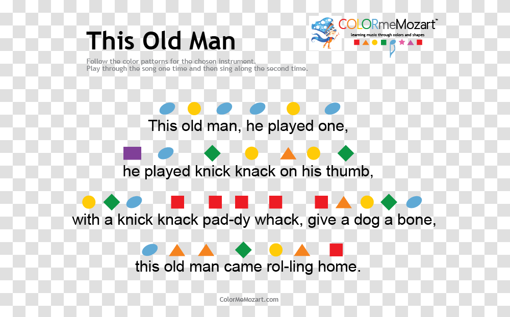 This Old Man Piano Notes Easy Color Me Mozart Songs, Paper, Confetti, Pac Man Transparent Png