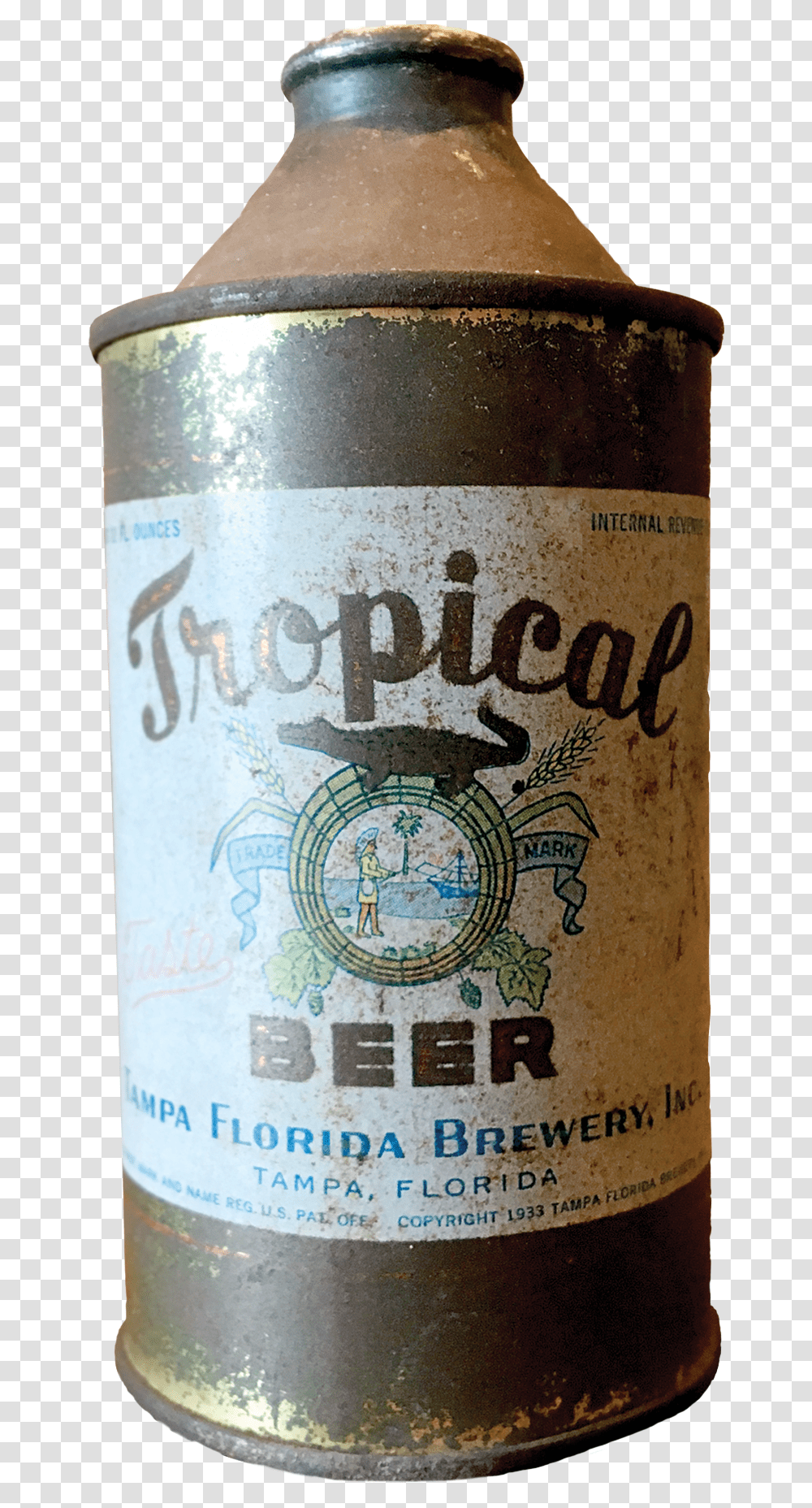 This Tropical Beer Can From The Tampa Florida Brewery Beer Bottle, Alcohol, Beverage, Drink Transparent Png