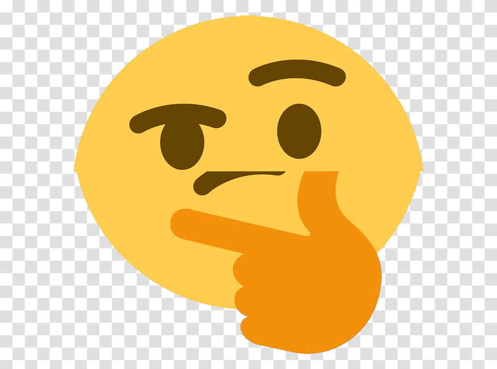 Thnk Thinking Emoji Discord, Label, Text, Hand, Face Transparent Png