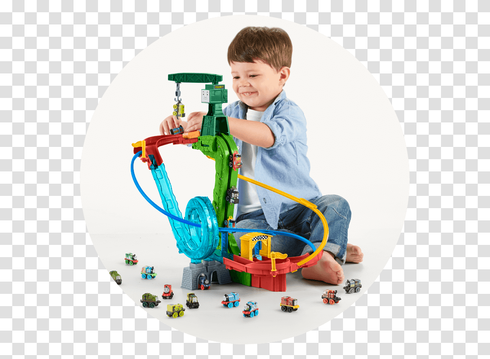 Thomas And Friends Mini Motorized Raceway, Toy, Person, Human, Boy Transparent Png