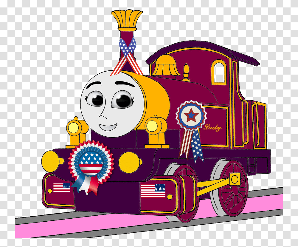 Thomas The Tank Engine Images Lady With 4th Of July Thomas The Tank Engine Love, Locomotive, Train, Vehicle, Transportation Transparent Png