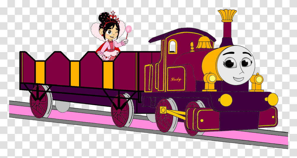 Thomas The Train Clip Art Lady The Magical Engine Face, Locomotive, Vehicle, Transportation, Fire Truck Transparent Png