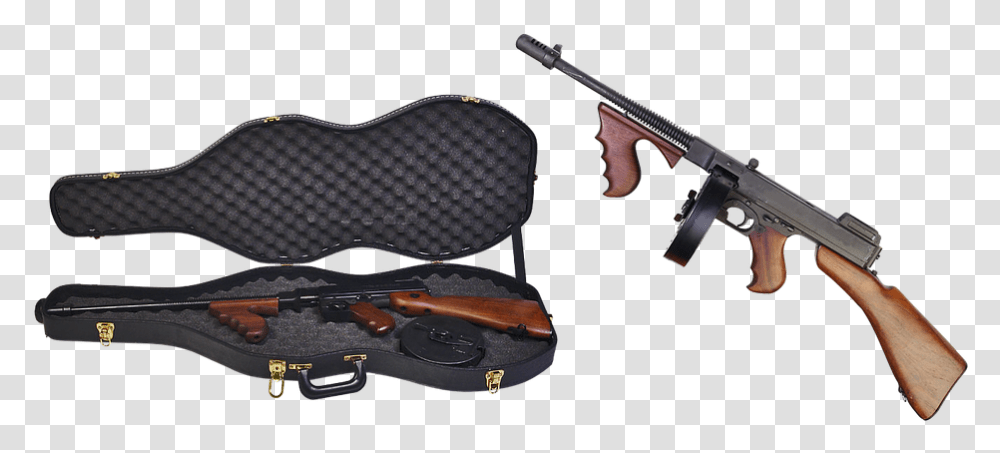 Thompson Submachine Gun Case Firearms Automatic Mafia Gun, Weapon, Weaponry, Rifle, Shotgun Transparent Png