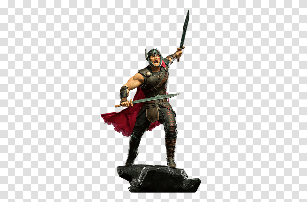 Thor Battle Diaorama Thor Statue, Person, Costume, Samurai, Sport Transparent Png