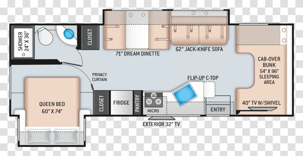 Thor Freedom Elite 28 Ef, Floor Plan, Diagram, Plot Transparent Png