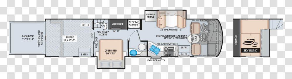 Thor Outlaw Toy Hauler Floor Plans, Diagram, Plot, Neighborhood Transparent Png