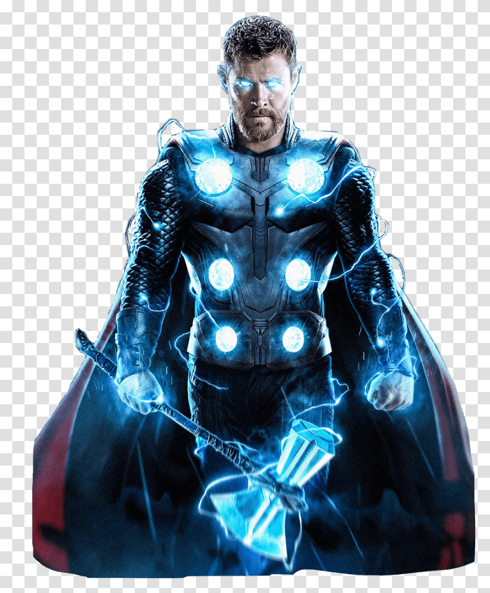 Thor With Stormbreaker Posted By Zoey Anderson Poster Thor Infinity War, Person, Human, Light, X-Ray Transparent Png