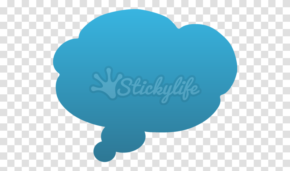 Thought Bubble Static Cling Thought Bubble Blue, Balloon, Animal, Sea Life, Mammal Transparent Png