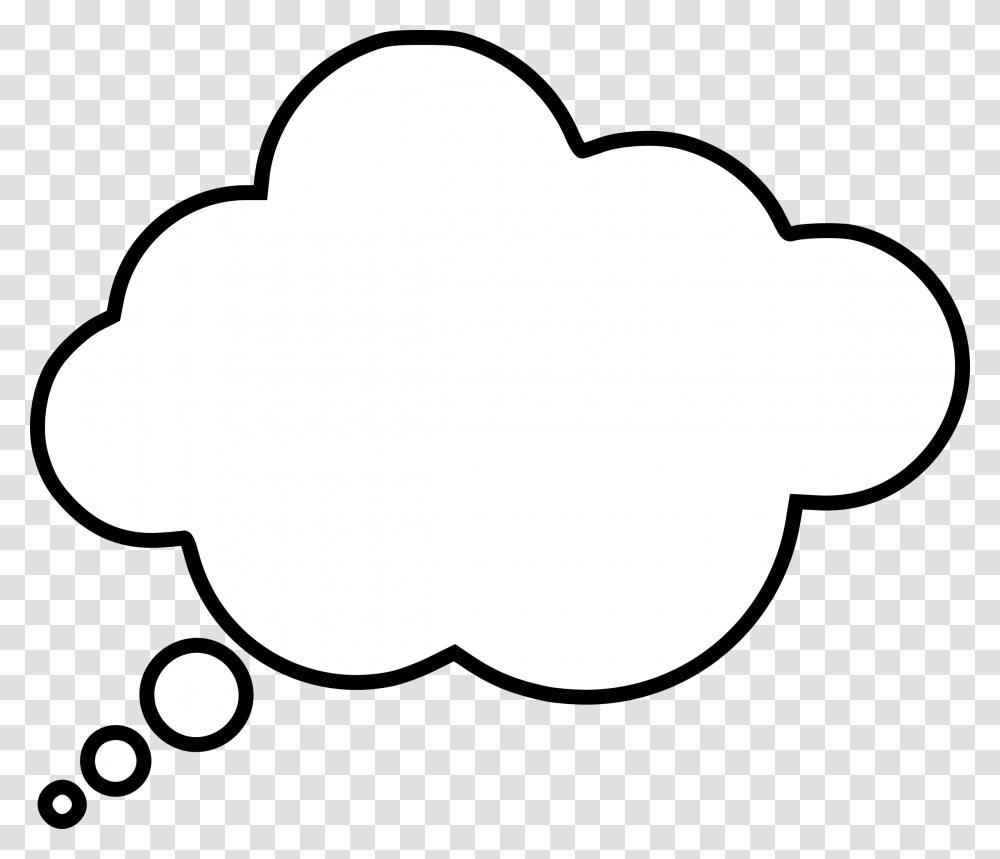 Thought Cloud Clipart Think Bubble, Silhouette, Stencil, Baseball Cap, Hat Transparent Png
