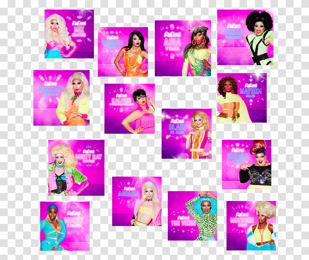 Thoughts On The Cast Of Rupaul's Drag Race Season Lace Wig, Collage, Poster, Advertisement, Person Transparent Png