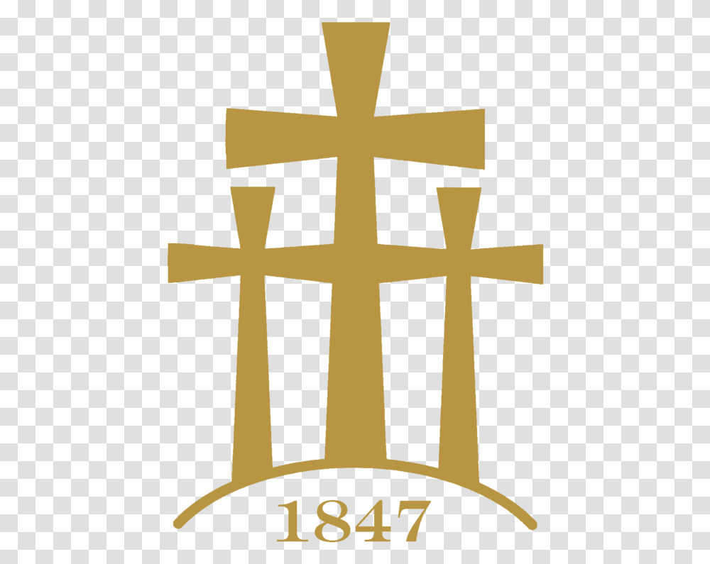 Thousand Sunny Calvary Church Logo Gold Even Wider Cross, Emblem, Star Symbol Transparent Png