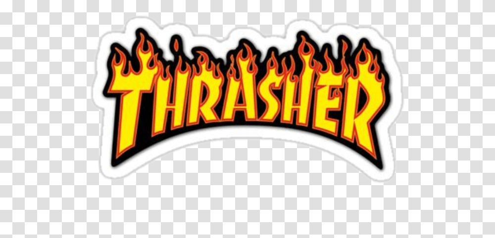 Thrasher Fire Tumblr Aesthetic Sticker, Circus, Leisure Activities, Slot Transparent Png