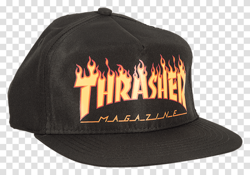 Thrasher Flames Logo Snapback Hat, Apparel, Baseball Cap Transparent Png
