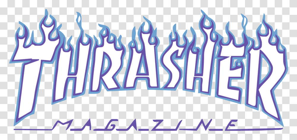Thrasher Logo Blue Thrasher Logo, Text, Leisure Activities, Purple, Alphabet Transparent Png