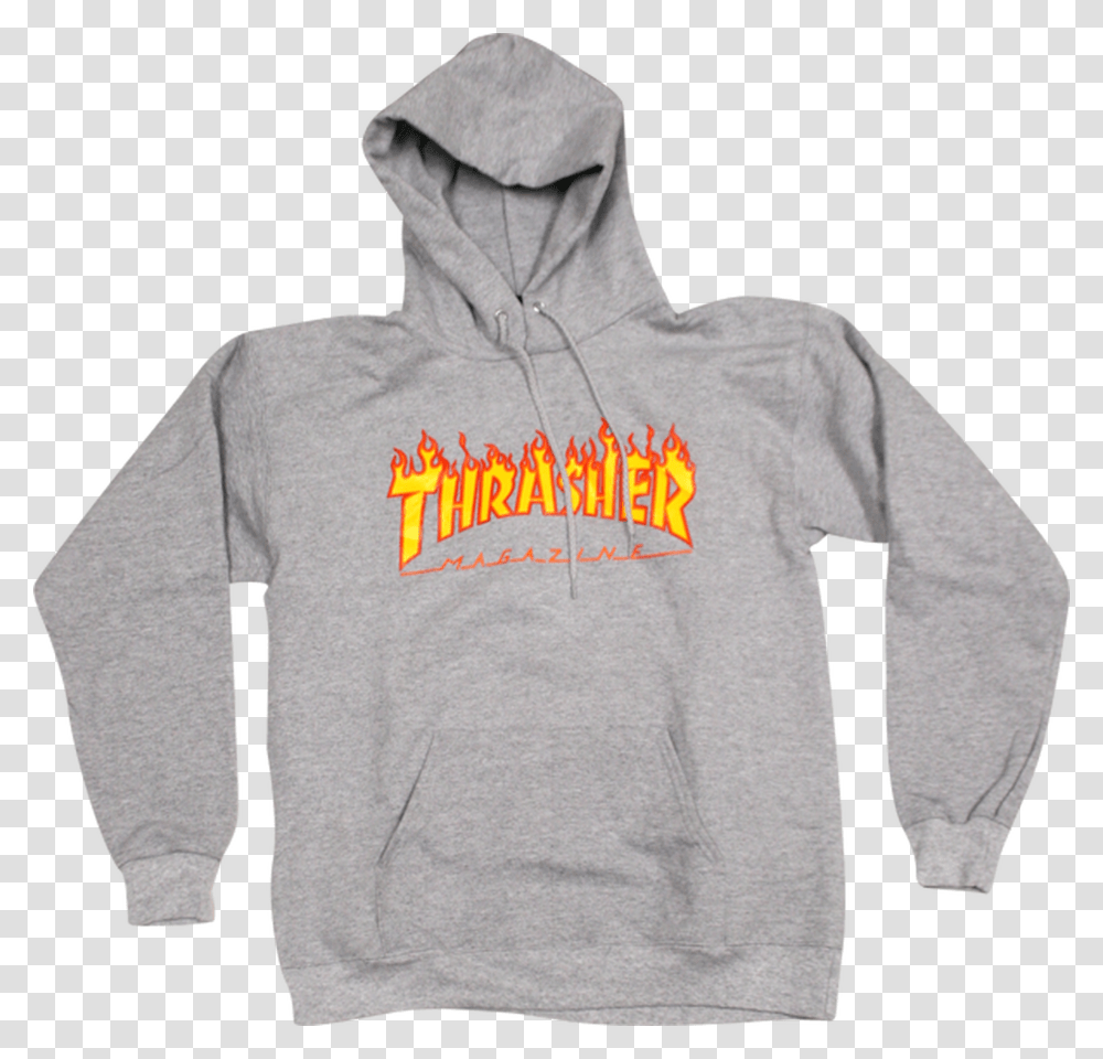 Thrasher Magazine Flame Logo Pullover Sweatshirt, Apparel, Hoodie, Sweater Transparent Png