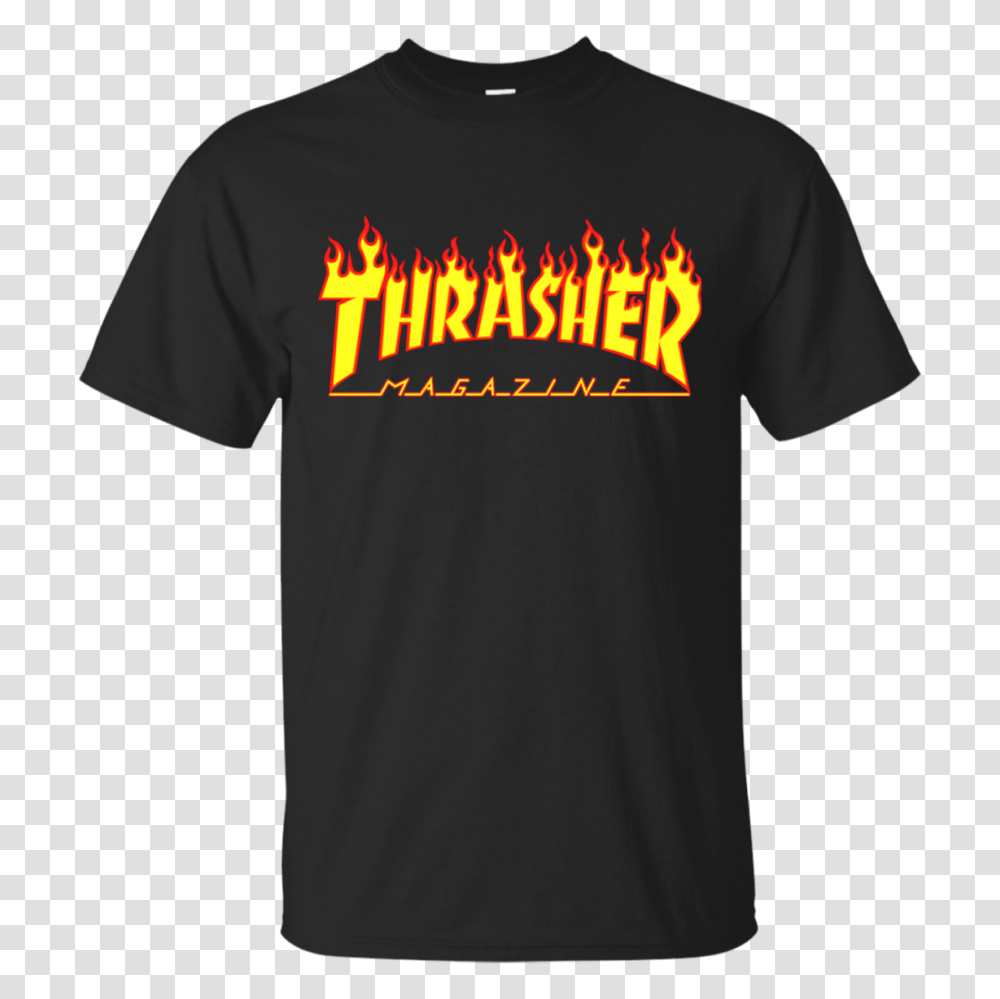 Thrasher Magazine Flame Logo Shirt Hoodie Tank, Apparel, T-Shirt, Sleeve Transparent Png