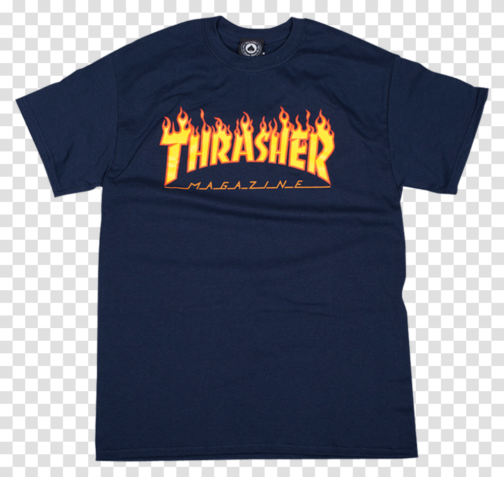Thrasher Magazine Flame Logo T Shirt, Apparel, T-Shirt Transparent Png