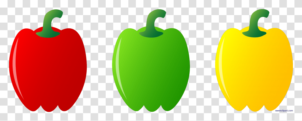 Three Bell Peppers Clip Art, Plant, Vegetable, Food, Green Transparent Png