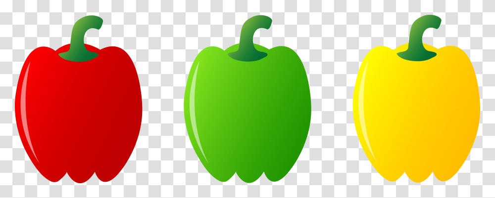 Three Bell Peppers, Green, Plant, Vegetable, Food Transparent Png