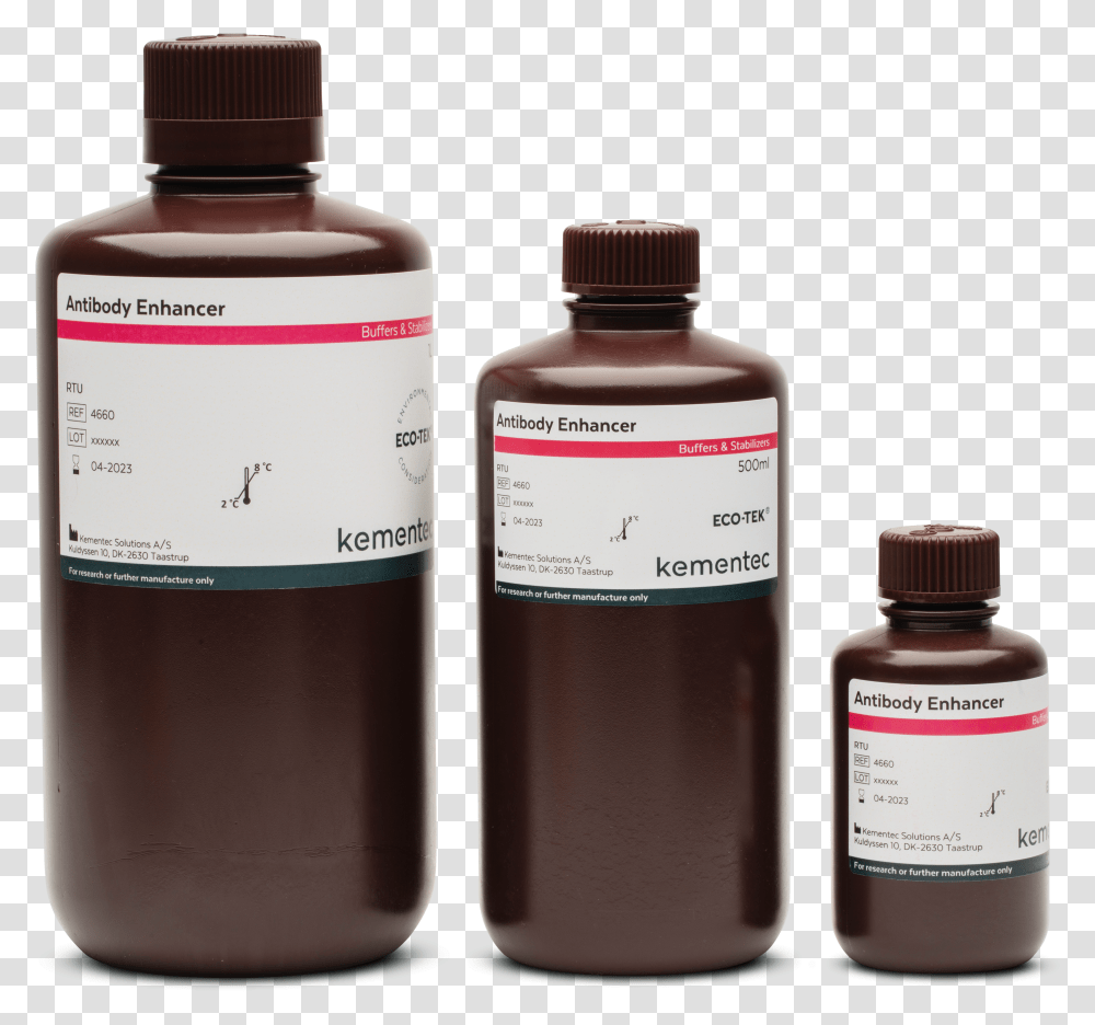 Three Brown Laboratory Bottles In Different Sizes With Transparent Png