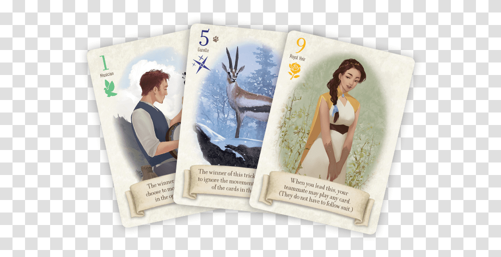 Three Cards From The Fox In The Forest Duet Fox In The Forest Duet, Person, Antelope, Wildlife, Mammal Transparent Png