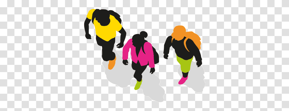 Three Children Walking To School Human Top View, Person, People, Sport, Sports Transparent Png