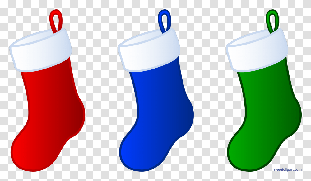 Three Christmas Stockings Clip Art, Gift Transparent Png