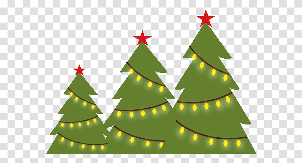 Three Christmas Trees Clipart Three Christmas Trees Clipart, Plant, Ornament, Star Symbol Transparent Png
