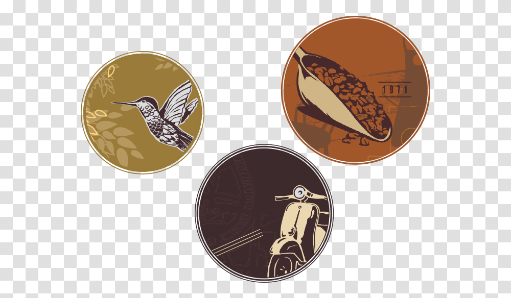Three Closeups Of Art From Our Coffee Bags Latin America Starbucks Coffee, Bird, Animal, Clock Tower, Building Transparent Png