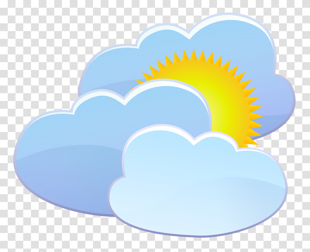 Three Clouds And Sun Weather Icon Clip Art, Nature, Outdoors, Sea Transparent Png