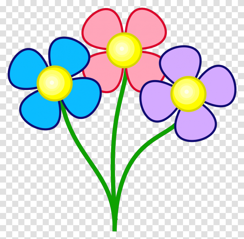Three Colorful Flowers Svg Vector Pretty Flowers Clip Art, Nuclear, Graphics, Pattern, Floral Design Transparent Png