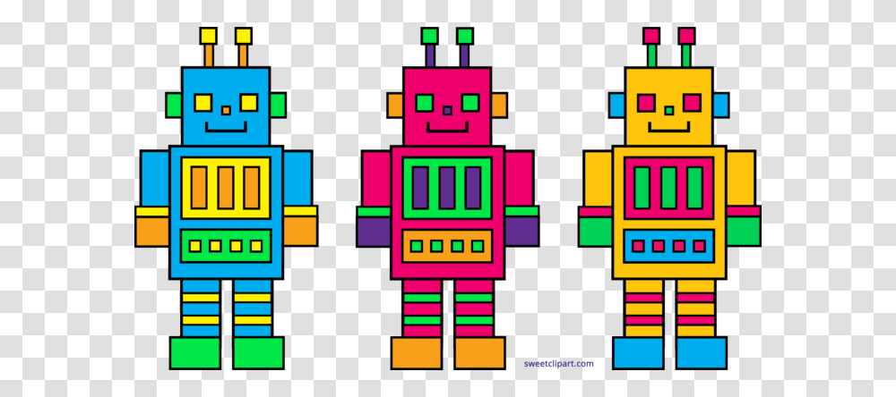 Three Cute Robots Clipart Transparent Png