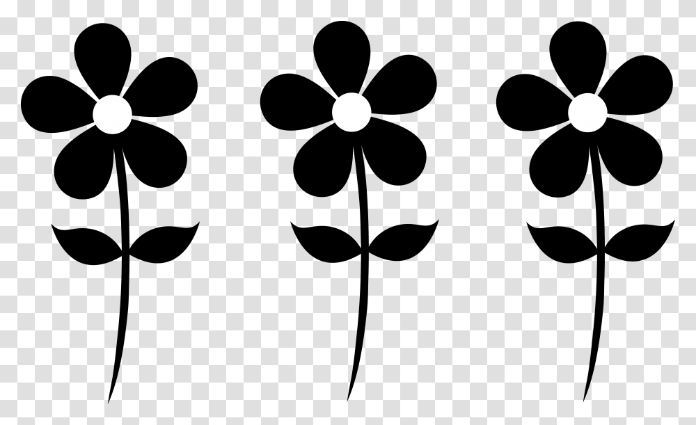 Three Daisy Silhouettes Silhouettes Flowers Art, Lighting, Outdoors, Nature, Moon Transparent Png