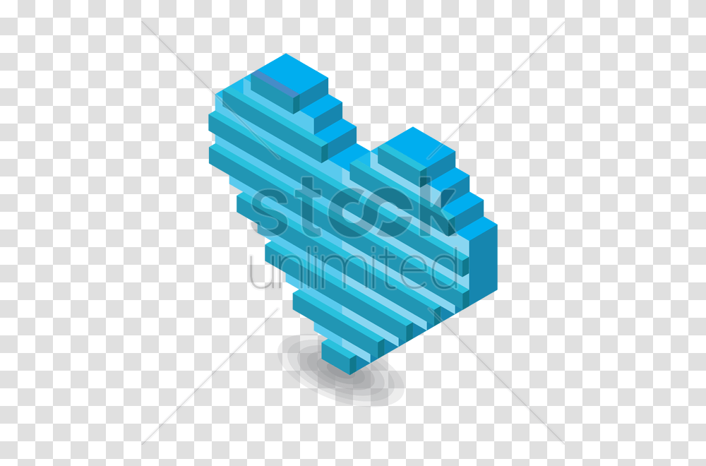 Three Dimensional Pixelated Heart With Horizontal Lines Vector, Toy, Injection, Network Transparent Png