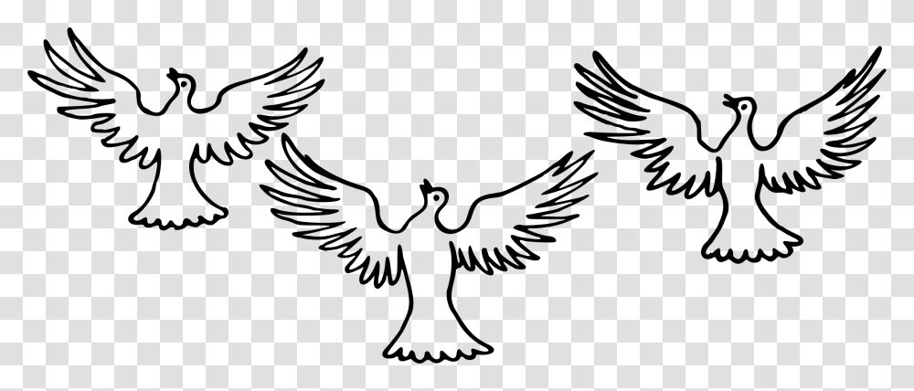 Three Doves Clip Arts Open Wing Bird Clipart, Gray, World Of Warcraft Transparent Png
