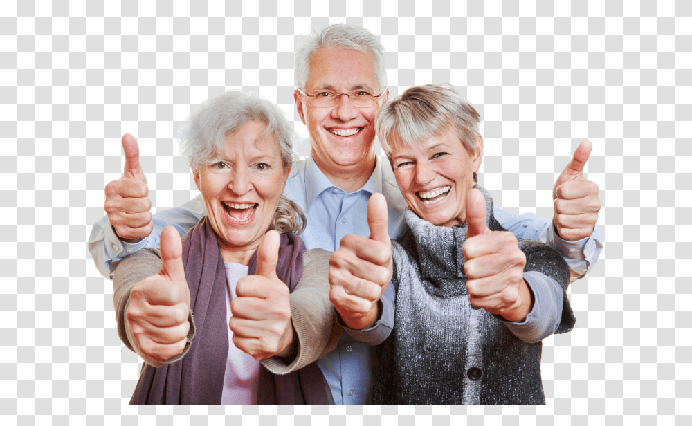 Three Elderly Showing Their Thumbs Up Thumbs Up Old People, Person, Human, Finger, Senior Citizen Transparent Png