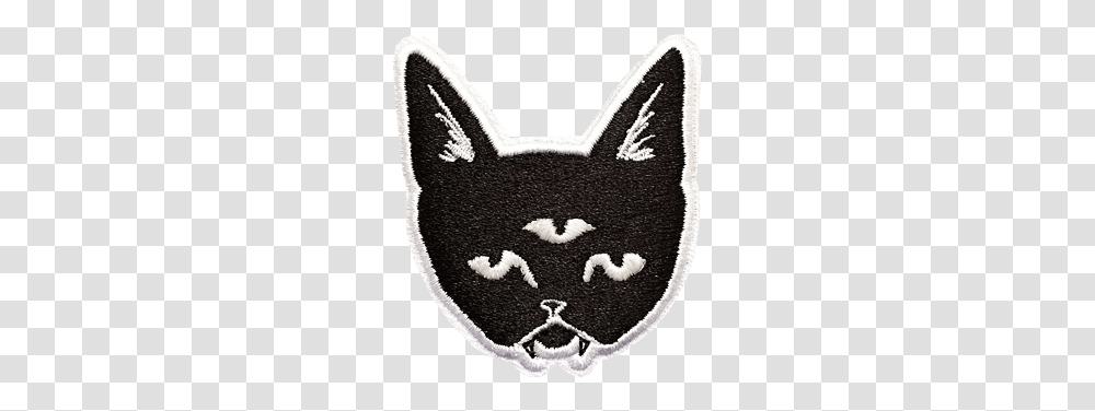 Three Eyed Cat Patch Black Cat, Rug, Label, Mammal Transparent Png