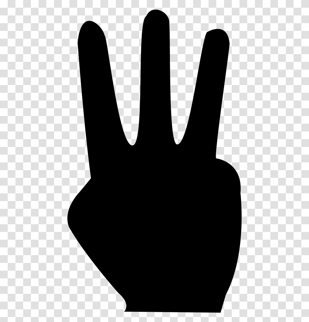 Three Fingers Sign Language, Silhouette, Apparel, Stencil Transparent Png