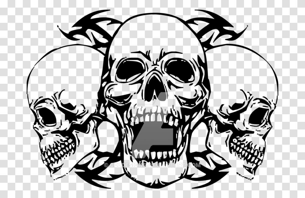 Three Headed Skull T Skull Vector, Logo, Trademark Transparent Png