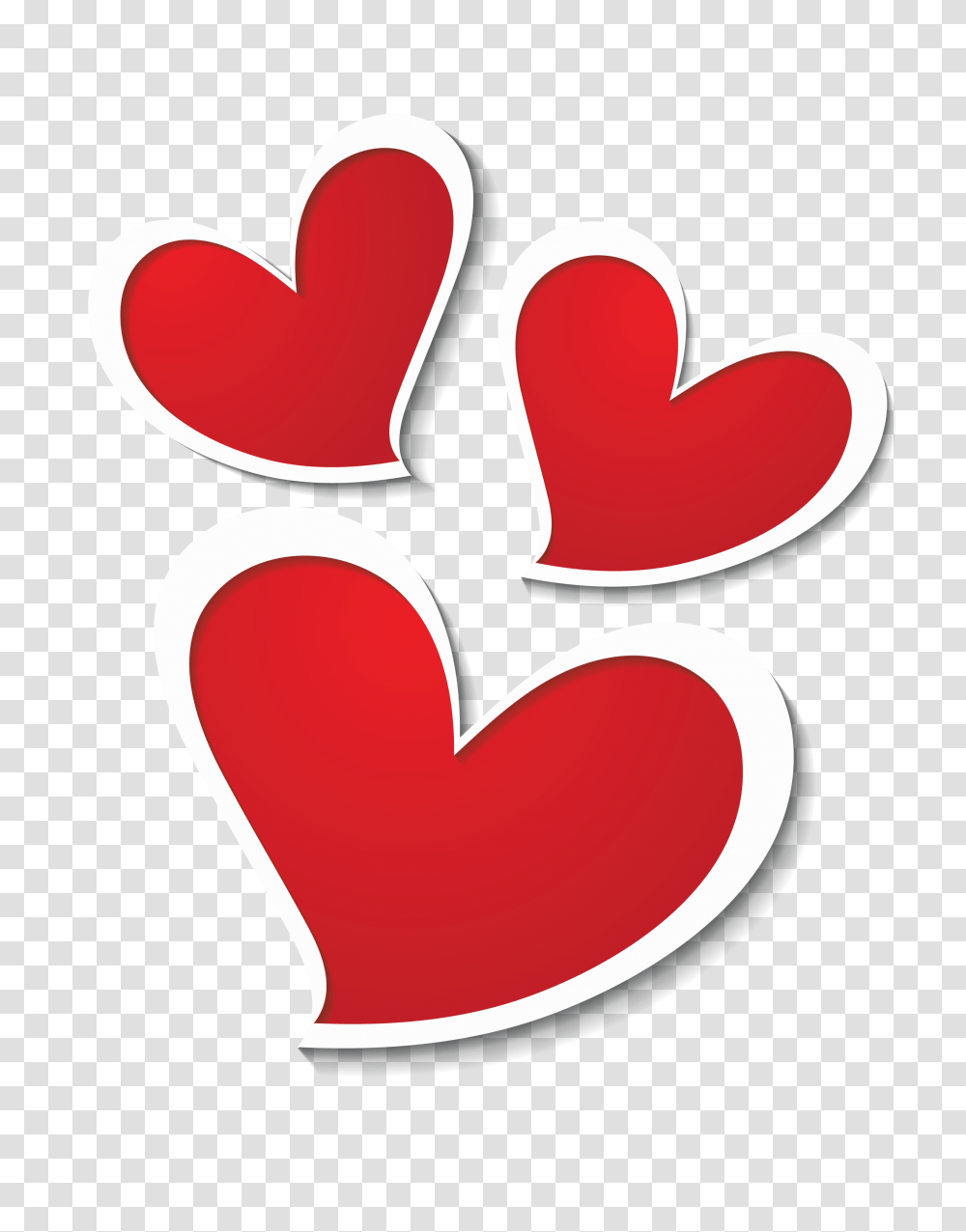 Three Hearts Decor Clipart, Label, Sticker, Cushion Transparent Png
