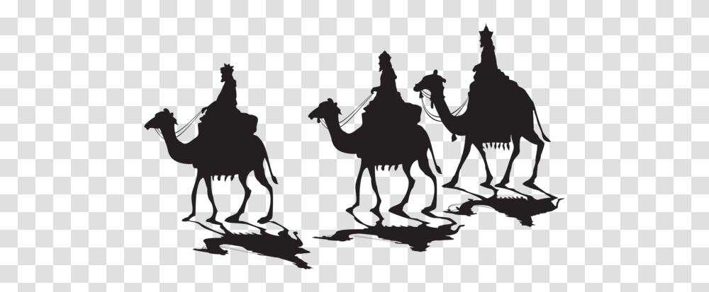 Three Kings Silhouette Clip, Camel, Mammal, Animal Transparent Png