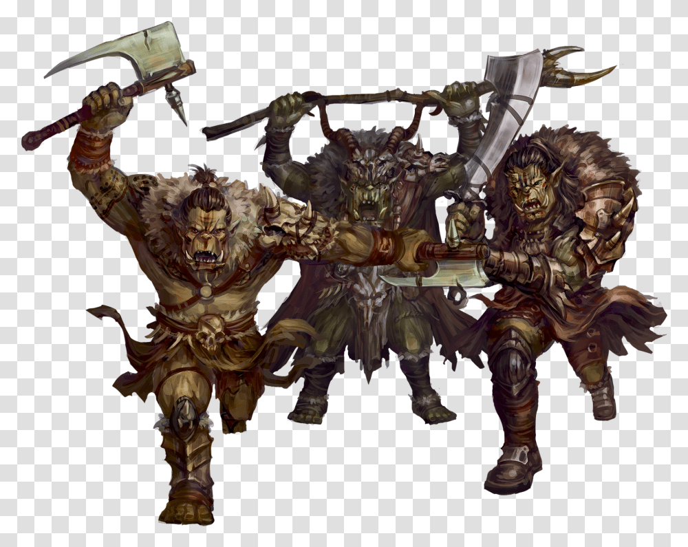 Three Orcs With Weapons Drawn Illustration, World Of Warcraft, Bronze, Quake, Armor Transparent Png