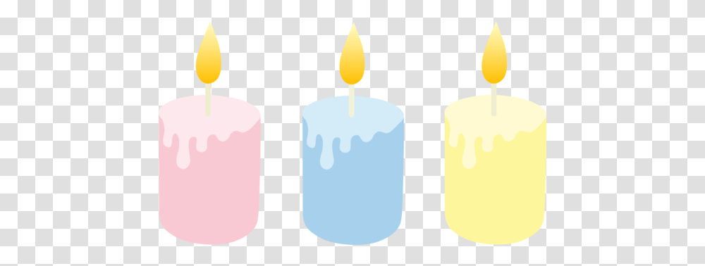Three Pastel Colored Candles Transparent Png