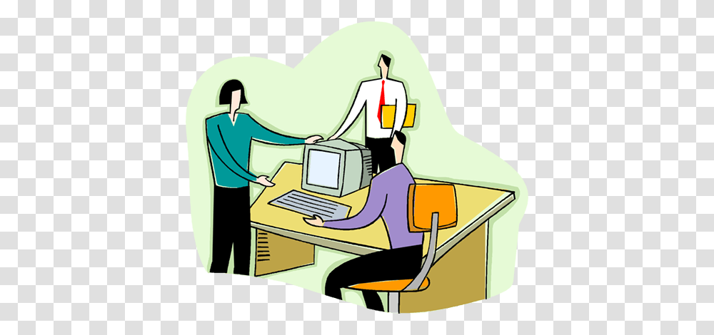 Three People Looking, Electronics, Computer, Standing, Pc Transparent Png