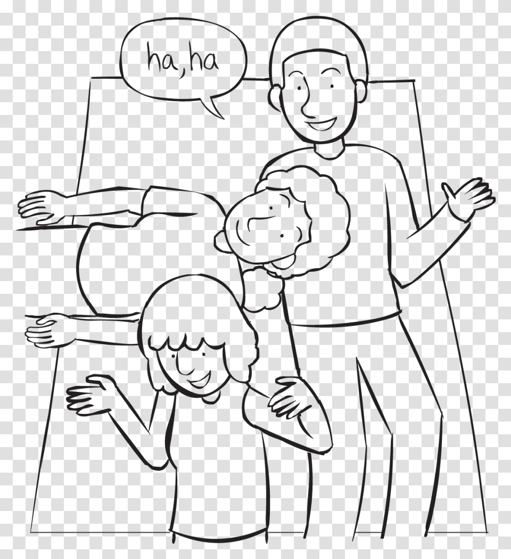 Three People Lying With Heads On Each Other S Stomachs Line Art, Stencil, Face, Hand Transparent Png