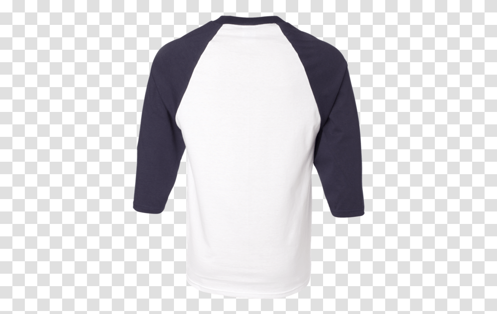 Three Quarter Baseball Shirt En Black Sleeves White Shirt, Apparel, Long Sleeve, Undershirt Transparent Png