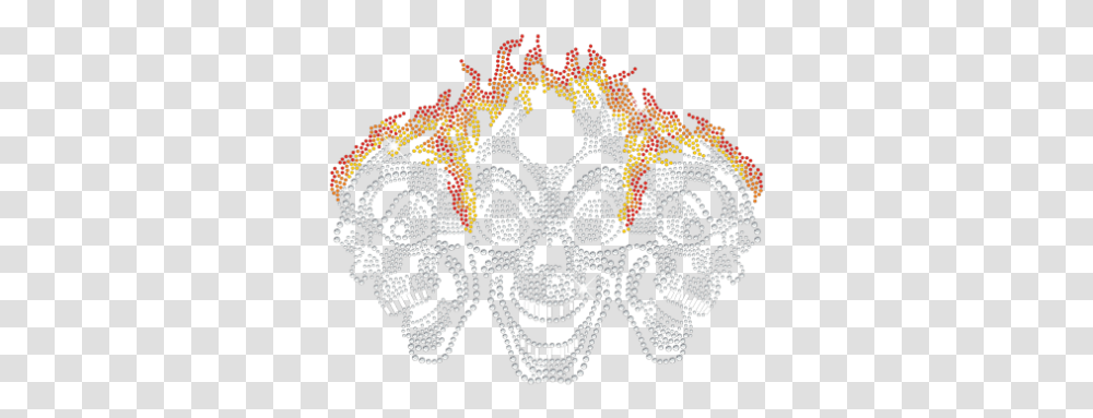 Three Skull With The Fire Rhinestone & Nailhead Doily Illustration, Rug, Lace, Pattern Transparent Png