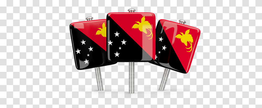Three Square Pins Papua New Guinea Flag, Cushion, Hand, Star Symbol Transparent Png