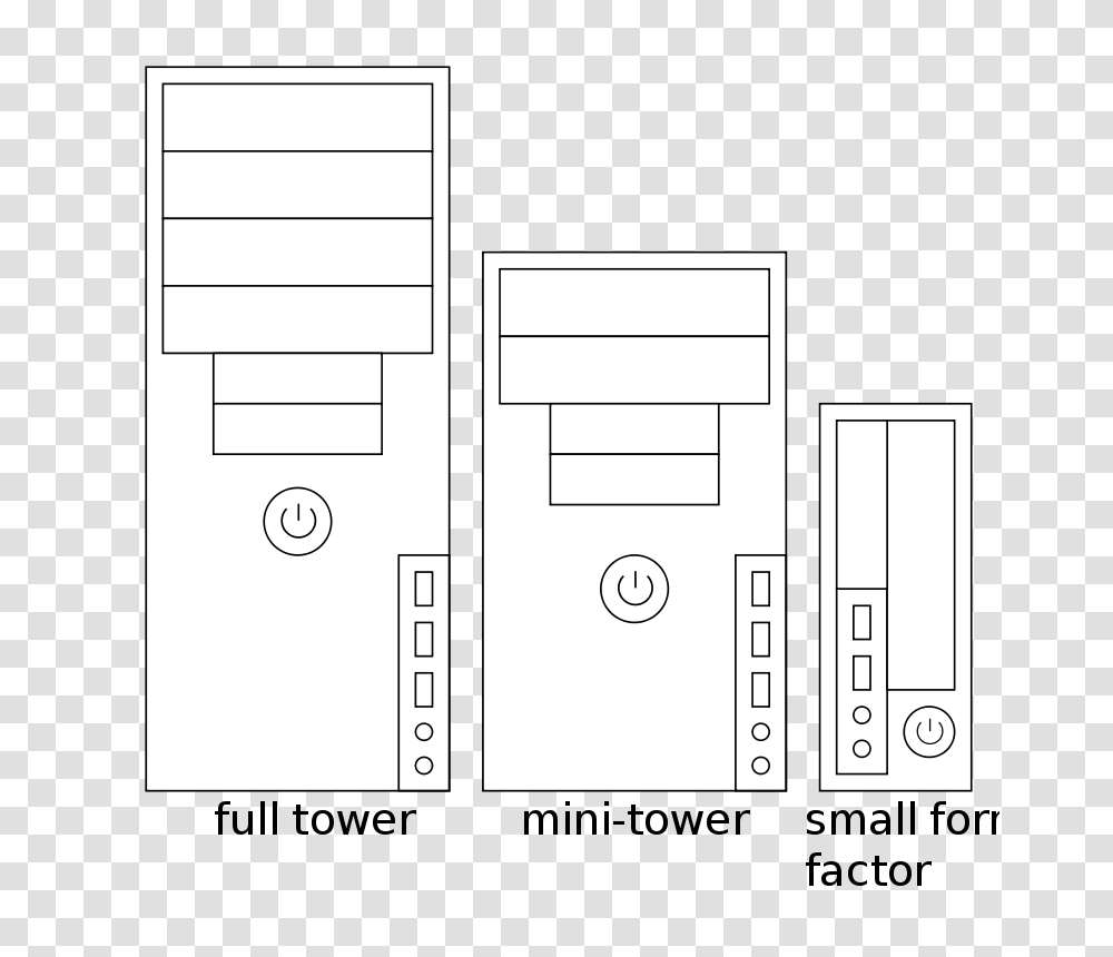 Three Types Of Computer Cases, Technology, Electronics, Diagram Transparent Png